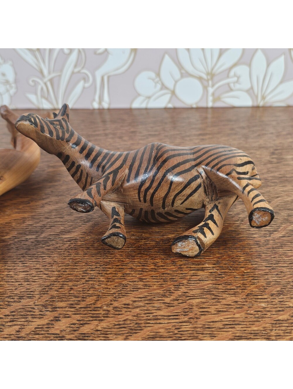 Vintage Hand Carved Wood Zebra & Gazelle Figurines African Safari Lot - Picture 5 of 15
